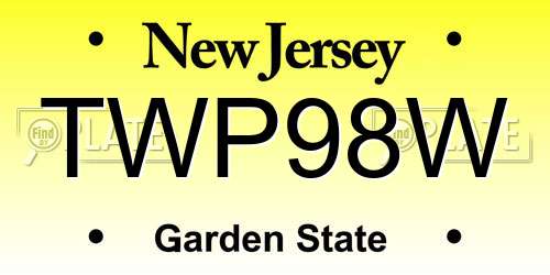 TWP98W New Jersey License Plate