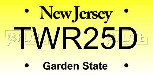 TWR25D New Jersey License Plate