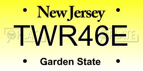 TWR46E New Jersey License Plate