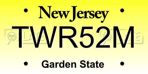 TWR52M New Jersey License Plate