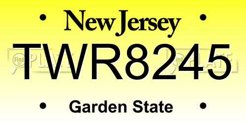 TWR8245 New Jersey License Plate