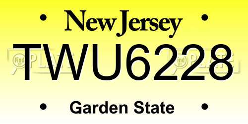 TWU6228 New Jersey License Plate