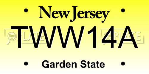 TWW14A New Jersey License Plate