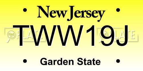 TWW19J New Jersey License Plate