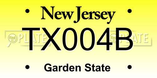 TX004B New Jersey License Plate