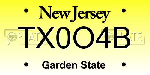 TX0O4B New Jersey License Plate