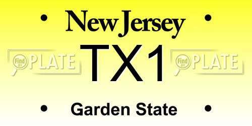 TX1 New Jersey License Plate