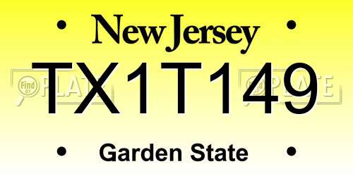 TX1T149 New Jersey License Plate