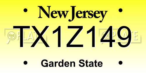 TX1Z149 New Jersey License Plate
