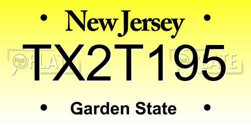 TX2T195 New Jersey License Plate