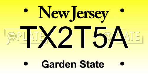 TX2T5A New Jersey License Plate