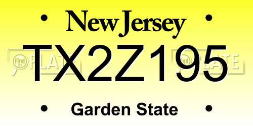 TX2Z195 New Jersey License Plate
