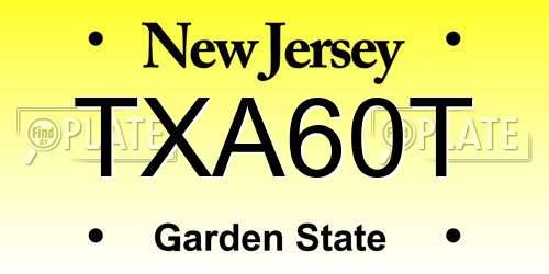 TXA60T New Jersey License Plate