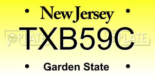 TXB59C New Jersey License Plate