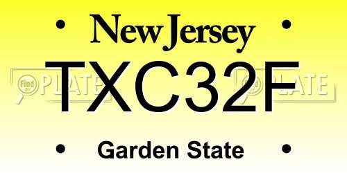TXC32F New Jersey License Plate
