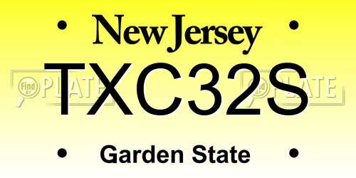 TXC32S New Jersey License Plate