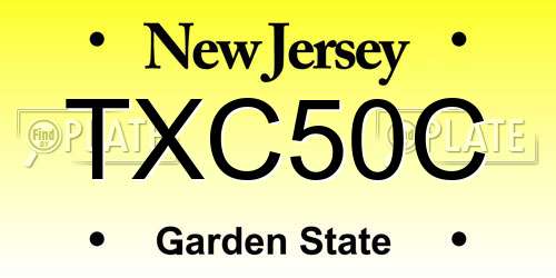 TXC50C New Jersey License Plate