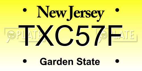 TXC57F New Jersey License Plate