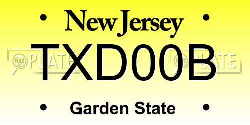 TXD00B New Jersey License Plate