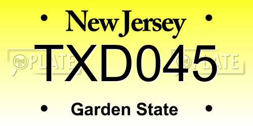 TXD045 New Jersey License Plate