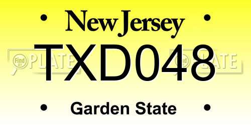 TXD048 New Jersey License Plate