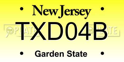 TXD04B New Jersey License Plate