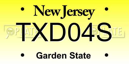 TXD04S New Jersey License Plate