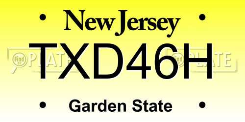 TXD46H New Jersey License Plate