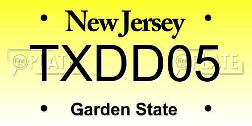 TXDD05 New Jersey License Plate