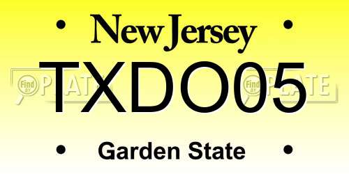 TXDO05 New Jersey License Plate