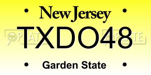 TXDO48 New Jersey License Plate