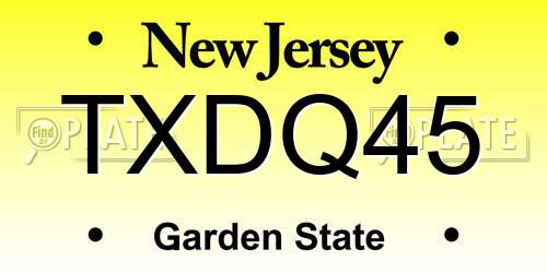 TXDQ45 New Jersey License Plate