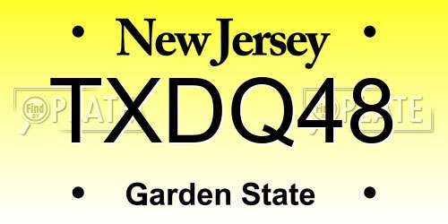 TXDQ48 New Jersey License Plate
