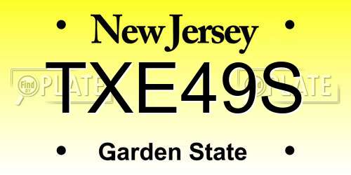 TXE49S New Jersey License Plate