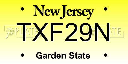 TXF29N New Jersey License Plate
