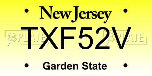 TXF52V New Jersey License Plate