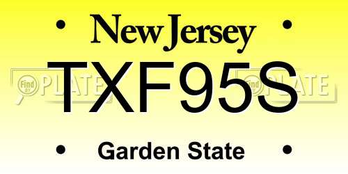 TXF95S New Jersey License Plate