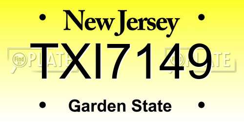 TXI7149 New Jersey License Plate