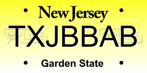 TXJBBAB New Jersey License Plate