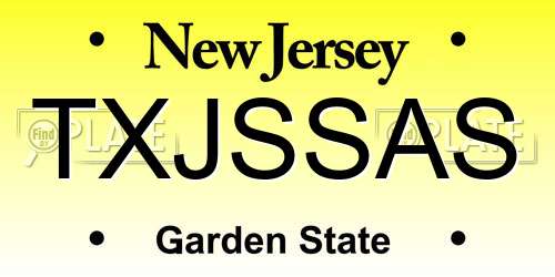 TXJSSAS New Jersey License Plate