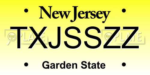 TXJSSZZ New Jersey License Plate