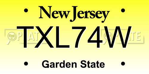 TXL74W New Jersey License Plate