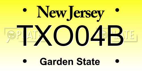 TXO04B New Jersey License Plate