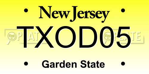 TXOD05 New Jersey License Plate