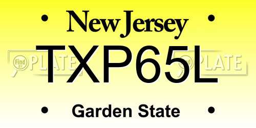 TXP65L New Jersey License Plate