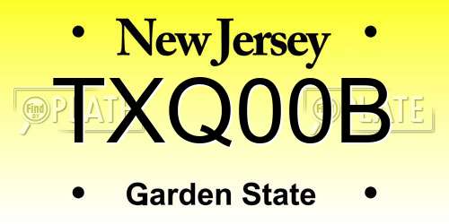 TXQ00B New Jersey License Plate