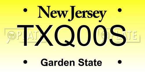 TXQ00S New Jersey License Plate