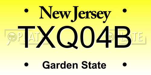 TXQ04B New Jersey License Plate