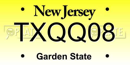TXQQ08 New Jersey License Plate