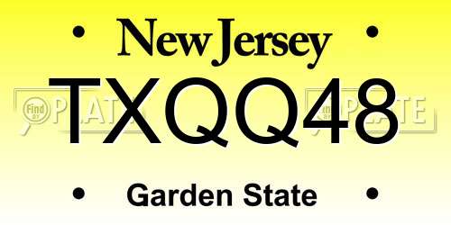 TXQQ48 New Jersey License Plate